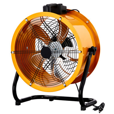 16" Barrel Drum Fan Orange Copper Motor High Velocity Industrial