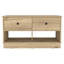 Banc de rangement Hamilton, deux tablettes ouvertes, deux tiroirs - chêne clair-132441206