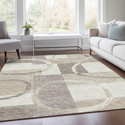 Premium Machine Washable Prisco Ivory Rug