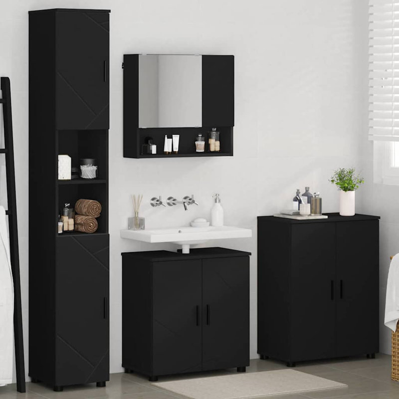 Bathroom Storage Furniture Set, Black