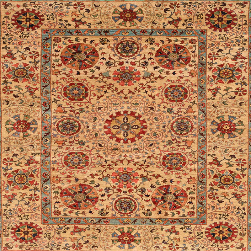 Tapis abstrait moderne 3895, Carré 6 pi