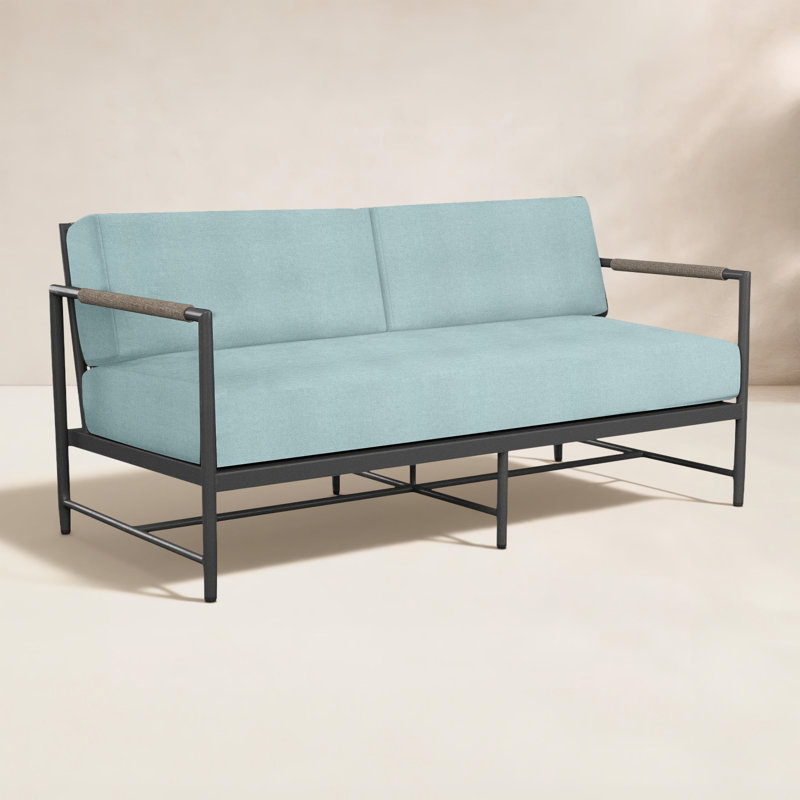 Pietra Outdoor 2 - Seat Loveseat, Dupione Celeste Sunbrella®