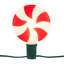 Set Of 4 Lighted Peppermint Twist Candy Christmas Pathway Markers 14.5"