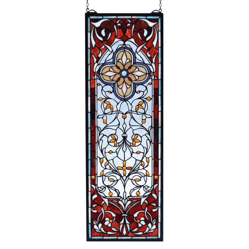 Victorian Versaille Quatrefoil Stained Glass Window