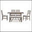 6-Piece Retro Dining Table Set For 6, 60" Wood Kitchen Table And Chairs Set Of 4 With Bench Designed Trestle Base For Kitchen & Dining Room (Grey)