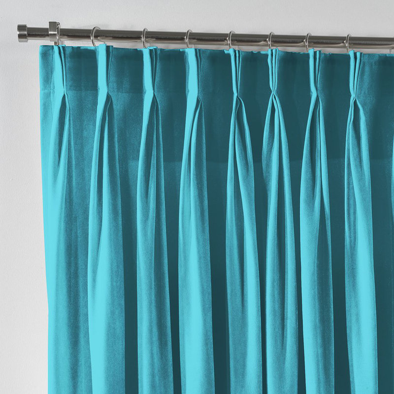 Room Darkening Single Curtain Panel, 190cm Width x 175cm Drop, Blue