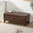 Marliese PU Leather Storage Ottoman with Wooden Legs-121935979