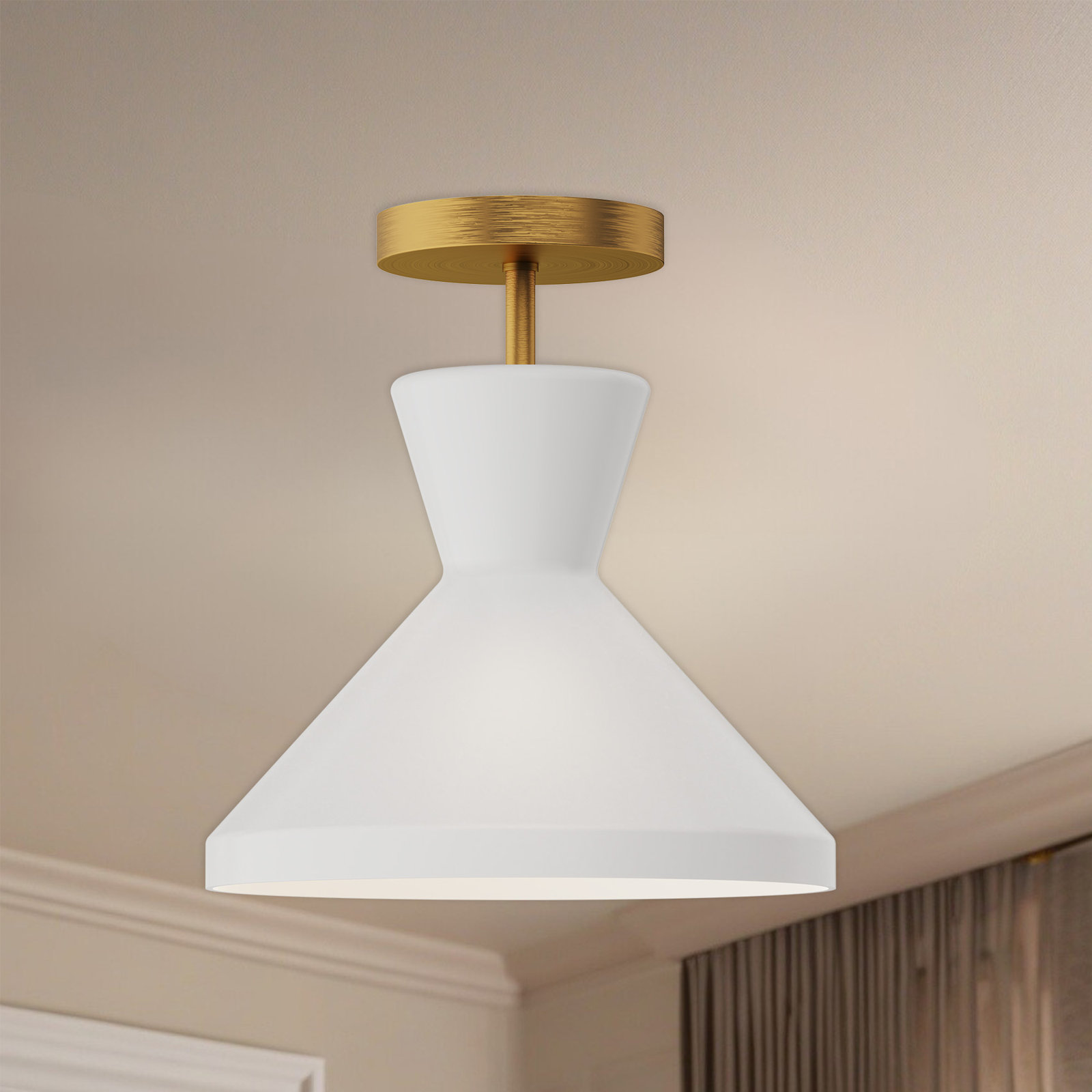 Davana 10.25 " 1 - Light Semi Flush Mount, Aged Gold