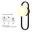 Ensemble de 2 appliques murales Mid-Century noires avec abat-jour en verre blanc