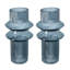 Ensemble de 2 vases d'appoint cannelés D5.9X11.8 "H