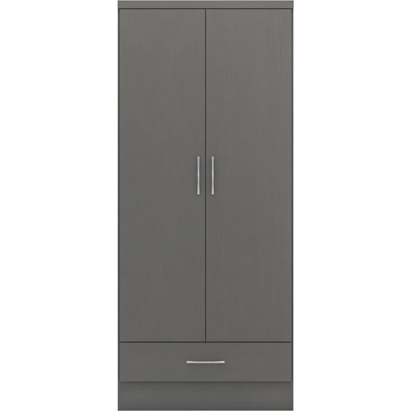 Nevada 1 Drawer Wardrobe, 3D Grey