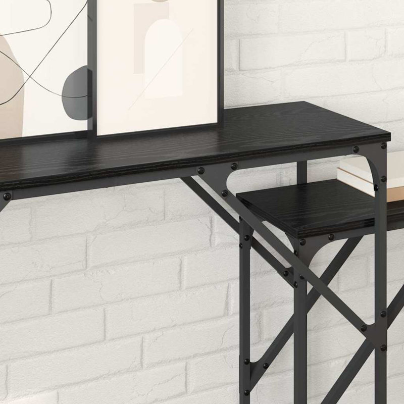 100cm Console Table, Black Oak