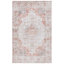 Tucson Windsor Machine Washable Non-Slip Area Rug In Light Grey & Rust-161752249
