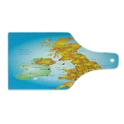 East Urban Home Glass Map Cutting Board