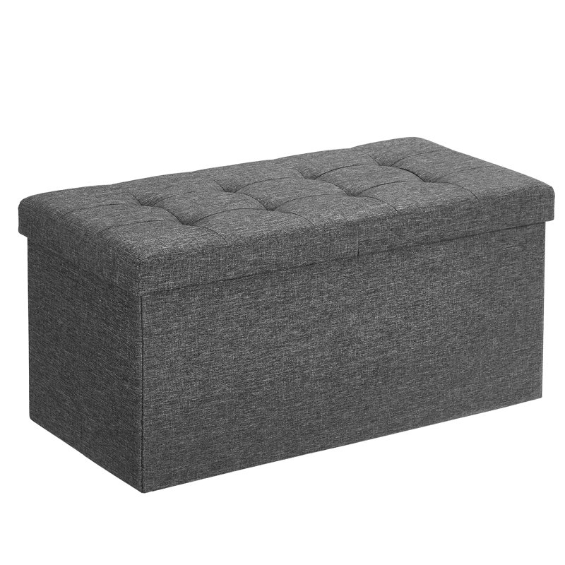 Storage Ottoman, 15" H x 29.9" W x 15" D, Slate Gray