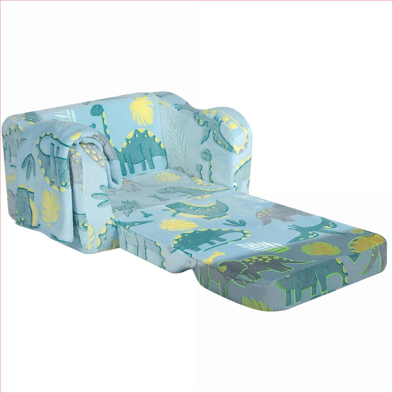 Kids Sofas Couches | Modular Fold-Out Foam Play Couch for Playroom Bedroom, Toddler Kid Lounge Sofa | Fabric | navy blue