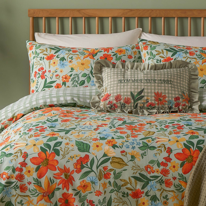 Meadowhaze Cotton Blend Floral Duvet Cover Set with Pillowcases Included, Super King Duvet Cover + 2 King Pillowcases