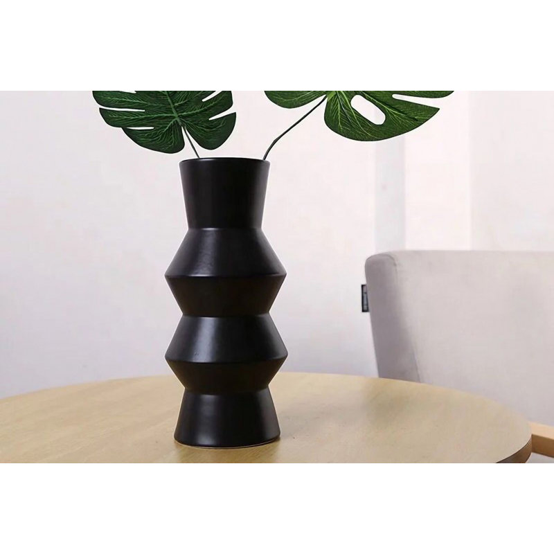 Cookinson Ceramic Table Vase, 29cm H x 11cm W x 11cm D, Black