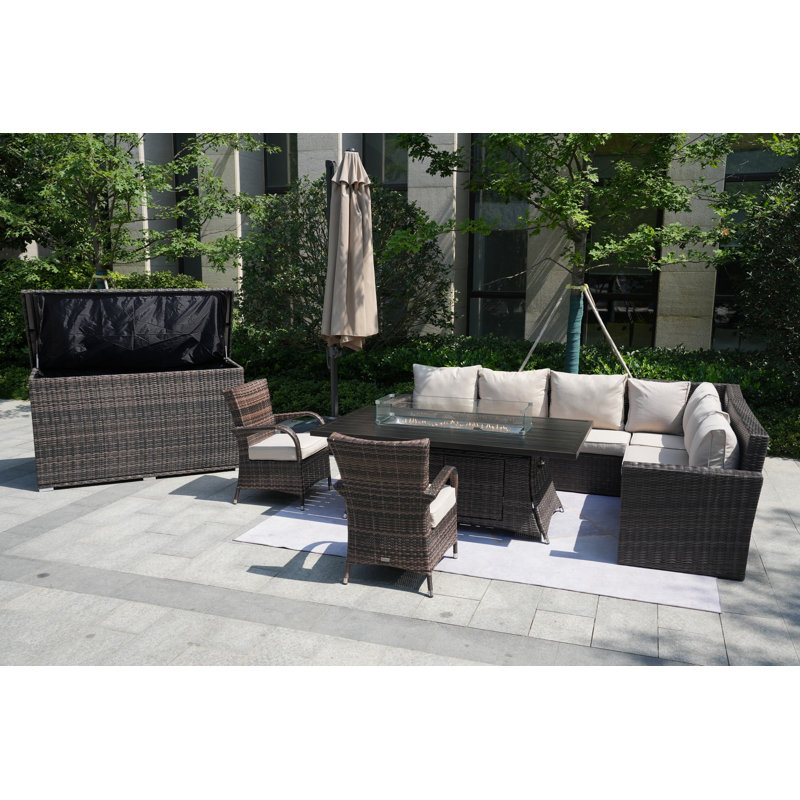 10 - Person Patio Conversation Set with Cushions