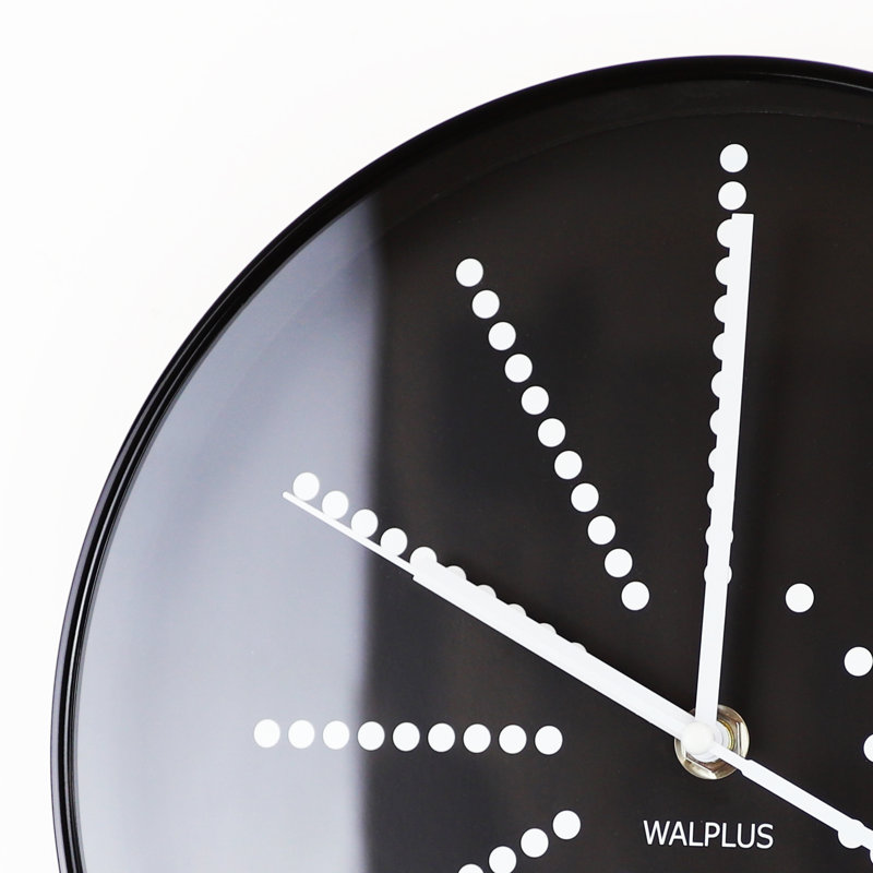 Woodford Wall Clock Minimalistic Dots Design - 25cm, Black