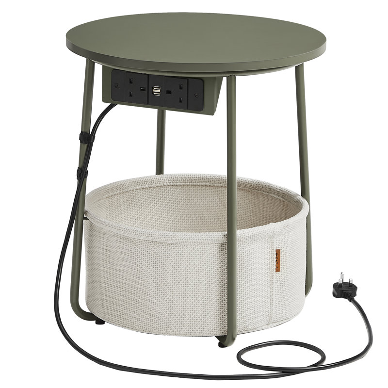 Sandris End Table with Built-In Outlets