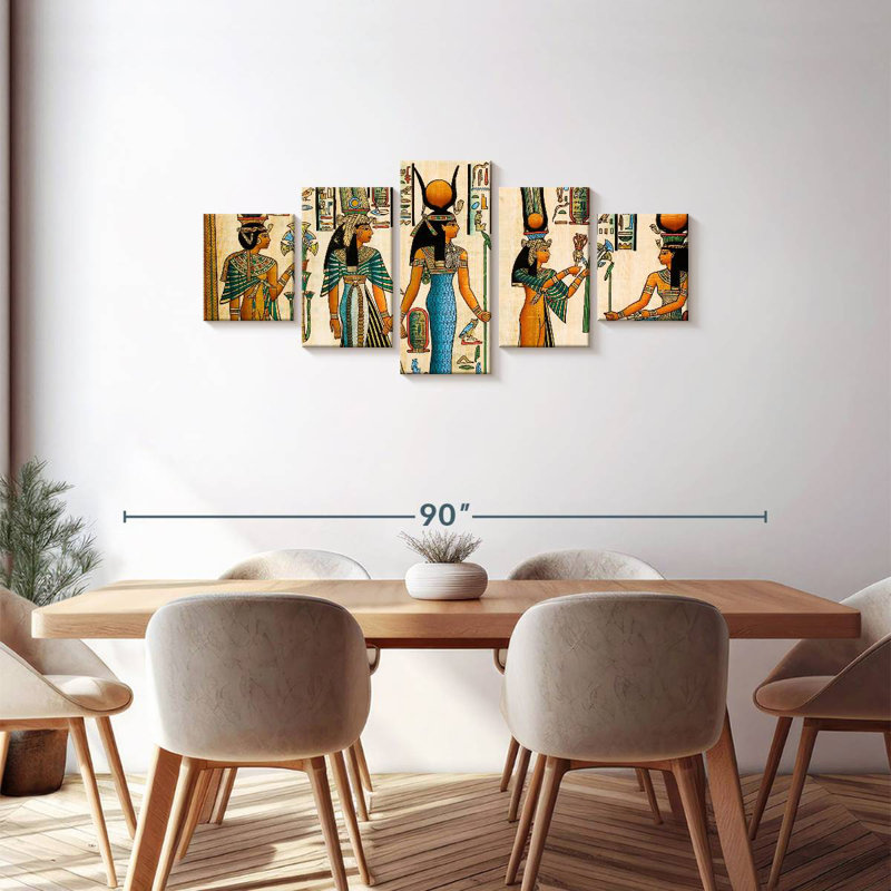 La reine Néfertari offre des papyrus, H 30 po x l 68 po