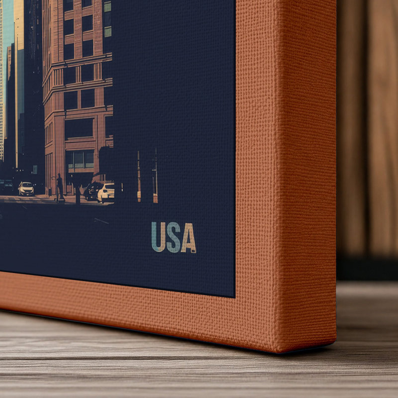 Urban Canyon: Art Deco - Wrapped Canvas, 24x16 - 61.0 x 40.6 cm, Terracotta Border