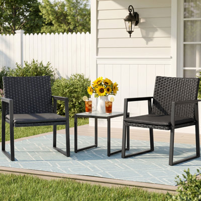 Arevalo 2 - Person Outdoor Patio Conversation Set with Cushions