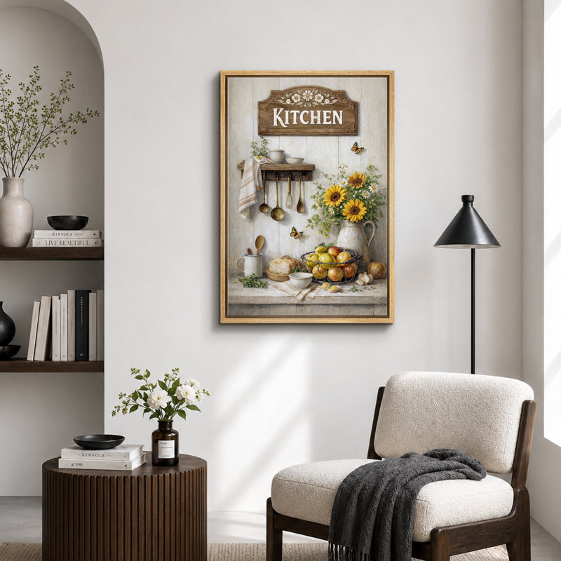 Farmhouse Kitchen, 36" H x 24" W x 1.5" D, Natural Frame