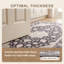 Tapis Xanthos traditionnel à médaillon, style persan, gris ivoire et beige, lavable à la machine, antidérapant, à poils courts, pour l'intérieur et l'extérieur, adapté aux animaux domestiques, idéal pour le salon, la chambre, la salle à manger, l'entrée, le couloir ou le bureau.-1127040062