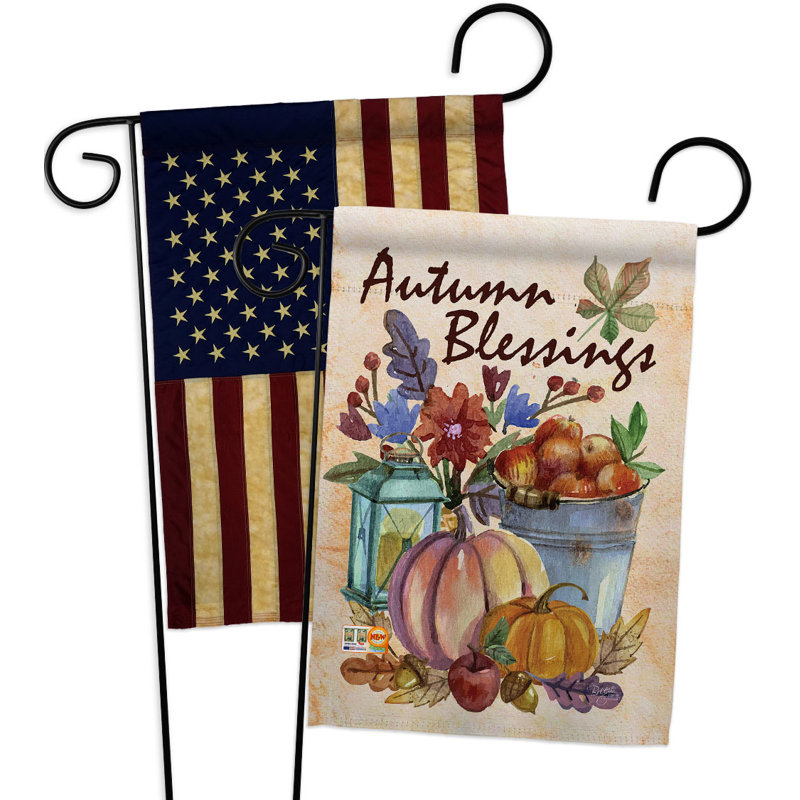 Drapeau de jardin en polyester 18,5 x 13 po Autumn Blessings