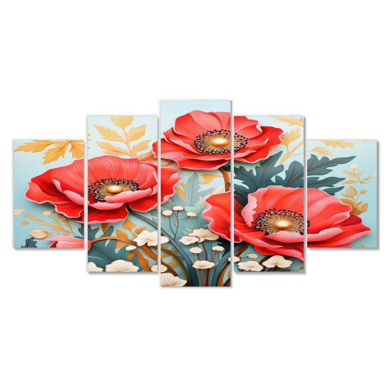 Ullery - Poppy Wall Art 5 Piece