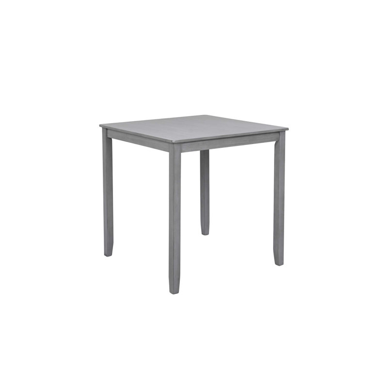 5 Piece Dining Table Set, Wooden Dining Square Table Set for 4, Counter Height Kitchen Table Set with Square Table and 4 Upholstered Chairs for Small Space, Grey