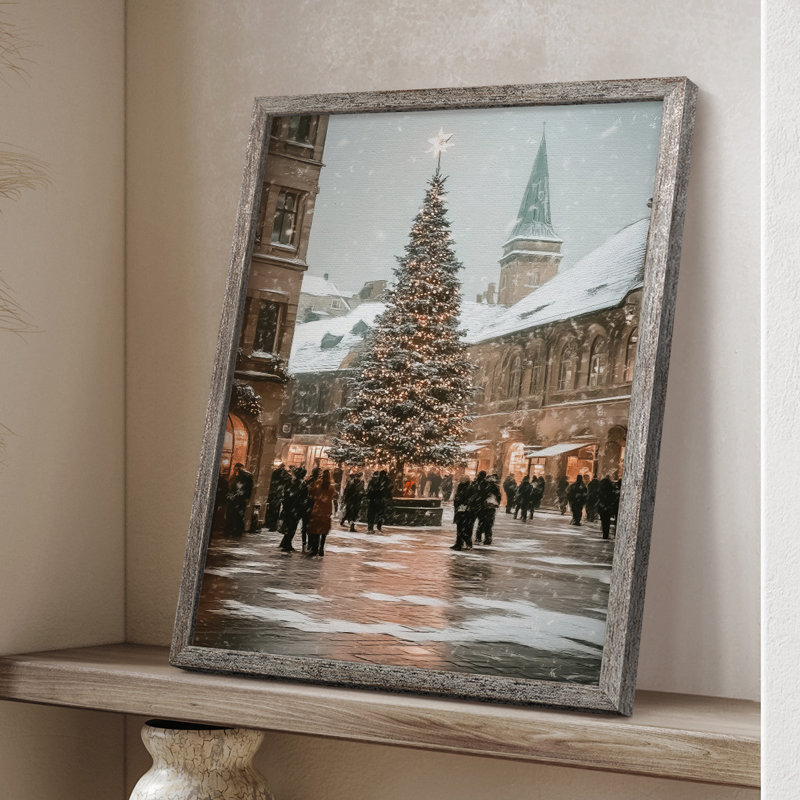 «Christmas Holiday Art», série 2-CLV III, reproduction encadrée - bois massif, H 15 po x l 12 po