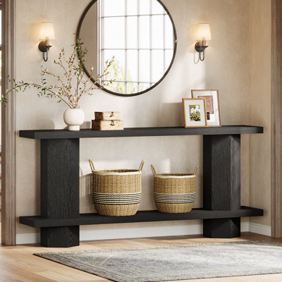 Console 71 po avec tablette de rangement extra longue et table de vestibule Farmhouse