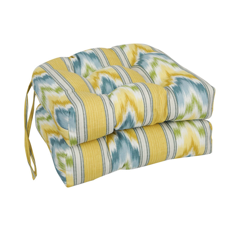 Coussins de chaise d'extérieur touffetés en forme de U 16 pouces (ensemble de 6)