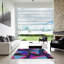 Tapis rose/mauve/bleu tissé à la machine électrique-278829143