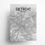 « détroit city map », reproduction d’impression sur affiche en tons-22633078