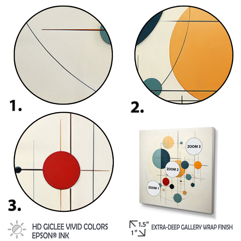 3 pièces Distant Galaxies Midcentury Elegant Retro I, H 28 po x l 36 po x P 1 po