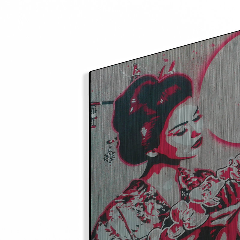 Art mural en métal Winston Porter «Mirror Geisha» par Abstract Graffiti