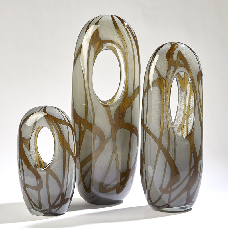 Handmade Glass Table Vase, 17.5" H x 6.5" W x 4.75" D