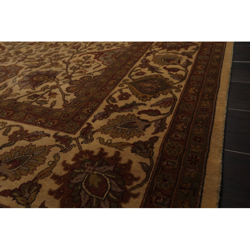 Tapis de salle de coton 7 pi 1 po x 10 pi 1 po one-of-kind-noué la brun/bourgogne Talladega