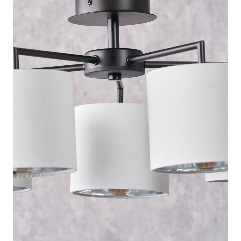 Elin 5 - Light Matte Black Shaded Pendant