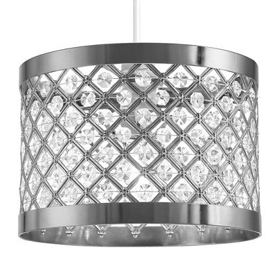 16.5cm H Plastic Drum Pendant Shade ( Screw On ) in Clear