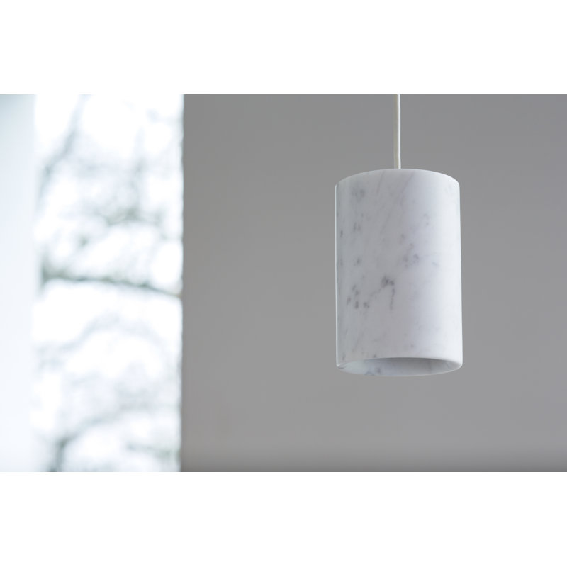 Solid 1 - Light LED Pendant, Carrara, Carrara/White