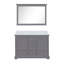 Meuble-lavabo double gris foncé 48 po X P 22 po D, plateau en marbre de culture et Miroir-117984876