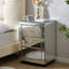  Yolanta 17.32'' W Glass Nightstand 3-Drawer