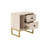 Modern Nightstand with Metal Legs, Travertine & Gold Finish, 17.7 x 19.7 x 11.8 inches | 100% Melamine Coated Particle Board, Thickness: 0.7 inches | Stylish and Functional Design for Bedroom & Living Room-1057402158