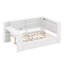 Lit plateforme double avec tête de lit tapissier, bureau intégré, 8 tablettes de rangement, lit gigogne escamotable, lumières DEL-122261643