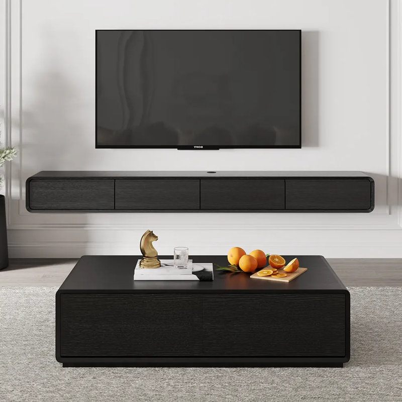  Table basse Block avec rangement, entièrement assemblée, Noir